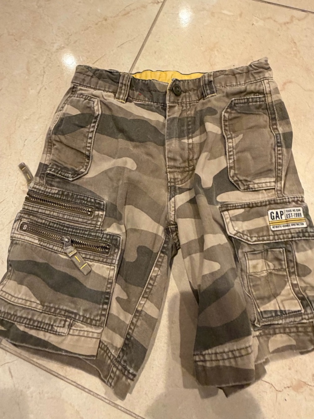 GAP Boys' Camouflage Cargo Shorts - Olive/Tan